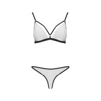 Комплект білизни ORIHIME SET white XXL/XXXL - Passion: стрепи: ліф і трусики