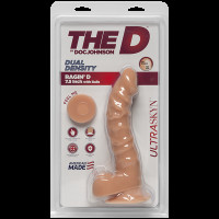 Фалоімітатор Doc Johnson The D - Ragin D - 7,5 Inch With Balls - ULTRASKYN, діаметр 3,8 см