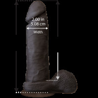 Фалоімітатор Doc Johnson The Realistic Cock 8 inch Black - ULTRASKYN, Vack-U-Lock, діаметр 5,1 см