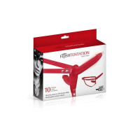 Подвійний страпон з вібрацією Fetish Tentation Vibrating Strap-On with Double Dildo Red