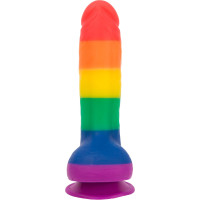 Райдужний фалоімітатор ADDICTION - JUSTIN - 8 "- RAINBOW, 20,3 см, силікон, вібропуля в подарунок