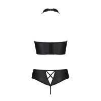 Комплект из эко-кожи Nancy Bikini black S/M - Passion