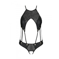 Боді з екошкіри з ремінцями та перфорацією Tamaris Body black L/XL — Passion