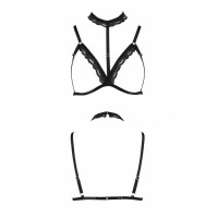 Бюстгальтер-стрепы с чокером Shelly Bra black XXL/XXXL — Passion Exclusive