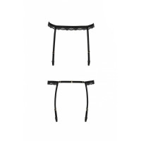 Пояс-стрепи для панчіх Shelly Garter Belt black XXL/XXXL — Passion Exclusive
