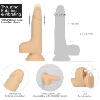 Фалоімітатор з пульсацією Naked ADDICTION  6.5" Thrusting Dong With Remote