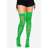 Панчохи Leg Avenue 420 Net thigh highs Green