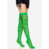 Панчохи Leg Avenue 420 Net thigh highs Green