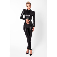 Комбінезон Noir Handmade F319 Caged wetlook catsuit with zippers and ring - XL