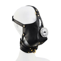 Маска-доспехи для орального секса с поводком LOCKINK SEVANDA Blowjob Head Muzzle with Leash