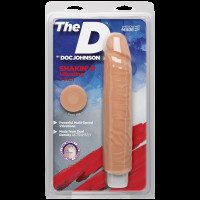 Фалоімітатор Doc Johnson The D: Shakin D 9 Inch Vibro ULTRASKYN, діаметр 3,8 см, плавне регулювання