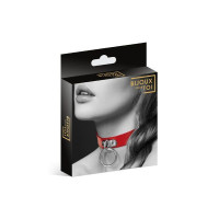 Чокер з кільцем для повідця Bijoux Pour Toi - FETISH Red, екошкіра