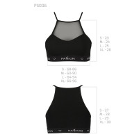 Спортивний топ з прозорою вставкою Passion PS006 TOP black, size M
