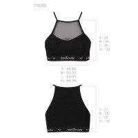 Спортивний топ з прозорою вставкою Passion PS006 TOP black, size XL