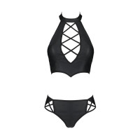Комплект з еко-шкіри Nancy Bikini black XXL/XXXL - Passion