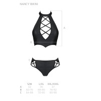 Комплект з еко-шкіри Nancy Bikini black XXL/XXXL - Passion