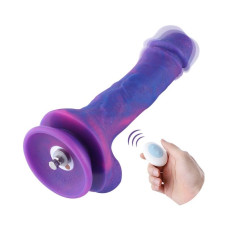 Фалоімітатор 8.2″ з вібрацією для секс-машин Hismith Purple Silicone Dildo with Vibe, знімний конект