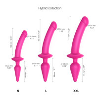 Анальна пробка з дилдо 2в1 Strap-On-Me SWITCH PLUG-IN DILDO Fuchsia L