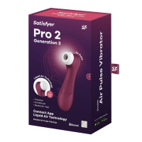 Вакуумний кліторальний стимулятор Satisfyer Pro 2 Generation 3 with Liquid Air Connect App Wine Red