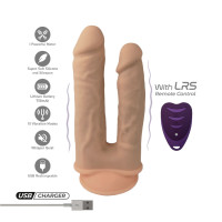 Фалоімітатор з вібрацією SilexD Double Gusto Vibro Flesh (Model 1 size 8" & 7") + LRS