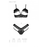 Комплект DOLLY SET WITH OPEN BRA black XXL/XXXL Passion