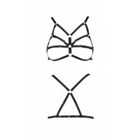 Бюстгальтер-стрепы ARMANDA BRA black L/XL - Passion Exclusive