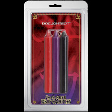 БДСМ низкотемпературные свечи Doc Johnson Japanese Drip Candles - 3 Pack Multi-Colored
