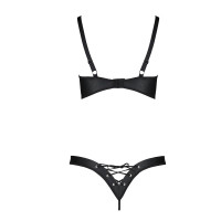 Комплект з еко шкіри Celine Bikini black L/XL — Passion