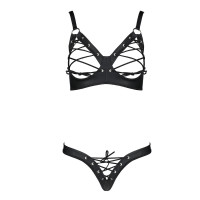 Комплект з еко шкіри CELINE BIKINI black S/M — Passion