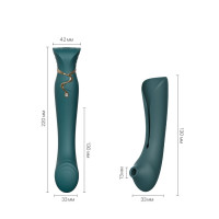 Смартвибратор 3в1 Zalo — Queen Jewel Green