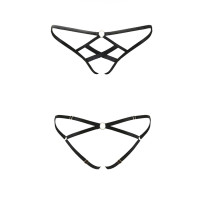Трусики зі стреп NICKY THONG black XXL/XXXL - Passion Exclusive