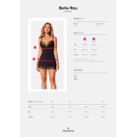 Пеньюар Obsessive Bella Rou chemise & thong XS/S