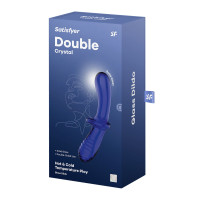 Стеклянный дилдо Satisfyer Double Crystal (light blue)