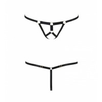 Трусики стрінги зі стреп ARMANDA THONG black L/XL - Passion Exclusive