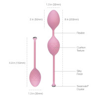 Вагінальні кульки PILLOW TALK - Frisky Pink з кристалом