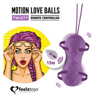 Вагінальні кульки FeelzToys Motion Love Balls Twisty, з масажем і вібрацією