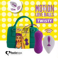 Вагінальні кульки FeelzToys Motion Love Balls Twisty, з масажем і вібрацією