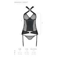 Корсет Amanda Corset black L/XL - Passion