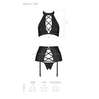 Комплект з еко-шкіри Nancy Set black S/M - Passion