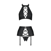 Комплект з еко-шкіри Nancy Set black XXL/XXXL - Passion