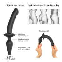 Анальна пробка з дилдо 2в1 Strap-On-Me SWITCH PLUG-IN DILDO Black XXL