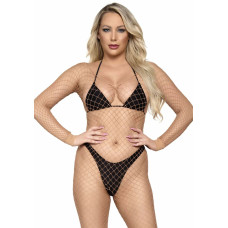 Leg Avenue Long Sleeved Bodystocking Nude O/S