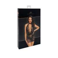 Сукня Noir Handmade F313 Mythos mini flocked mesh dress with jewelry rhinestone chain - S