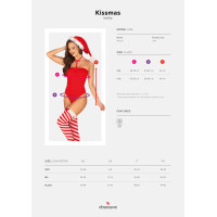 Боді Obsessive Kissmas teddy red S/M