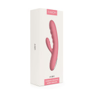 Вібратор-кролик Svakom Avery Strawberry Pink зі стовбуром, що рухається, рух вперед-назад