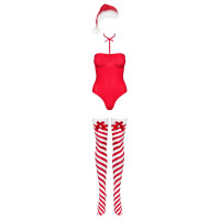 Боді Obsessive Kissmas teddy red L/XL (м'ята упаковка!!!)