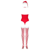 Боді Obsessive Kissmas teddy red L/XL (м'ята упаковка!!!)
