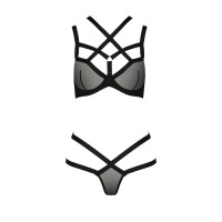 Комплект белья HAGAR SET black L/XL - Passion Exclusive: стрэпы: трусики и лиф
