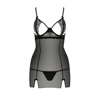 Прозора сорочка QUENTRIS CHEMISE black XXL/XXXL - Passion