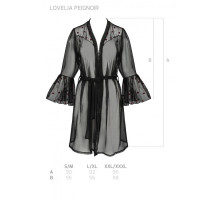 Халатик LOVELIA PEIGNOIR black S/M - Passion